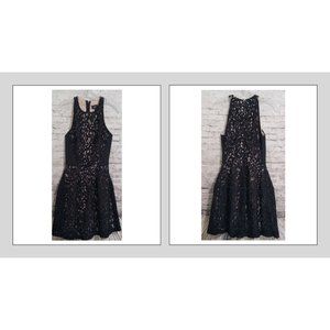Mossimo Sleeveless Black Lace Fit & Flare Skater Dress Size SP